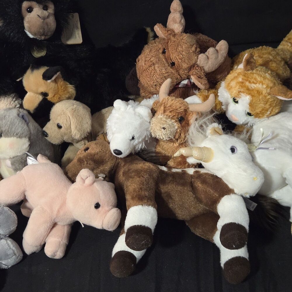 Lot of 16 Aurora Plush Stuffed Animals Dog Cat Lion Monkey Horse - Picture 4 of 8